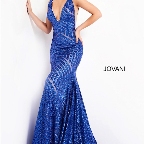 Jovani Dresses & Skirts - Jovani 59762 Royal Open Back Embellished Prom Dress